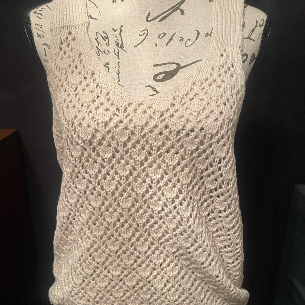 Jessica Simpson crochet  Cream Knit Sweater and tank - Picture 4 of 6